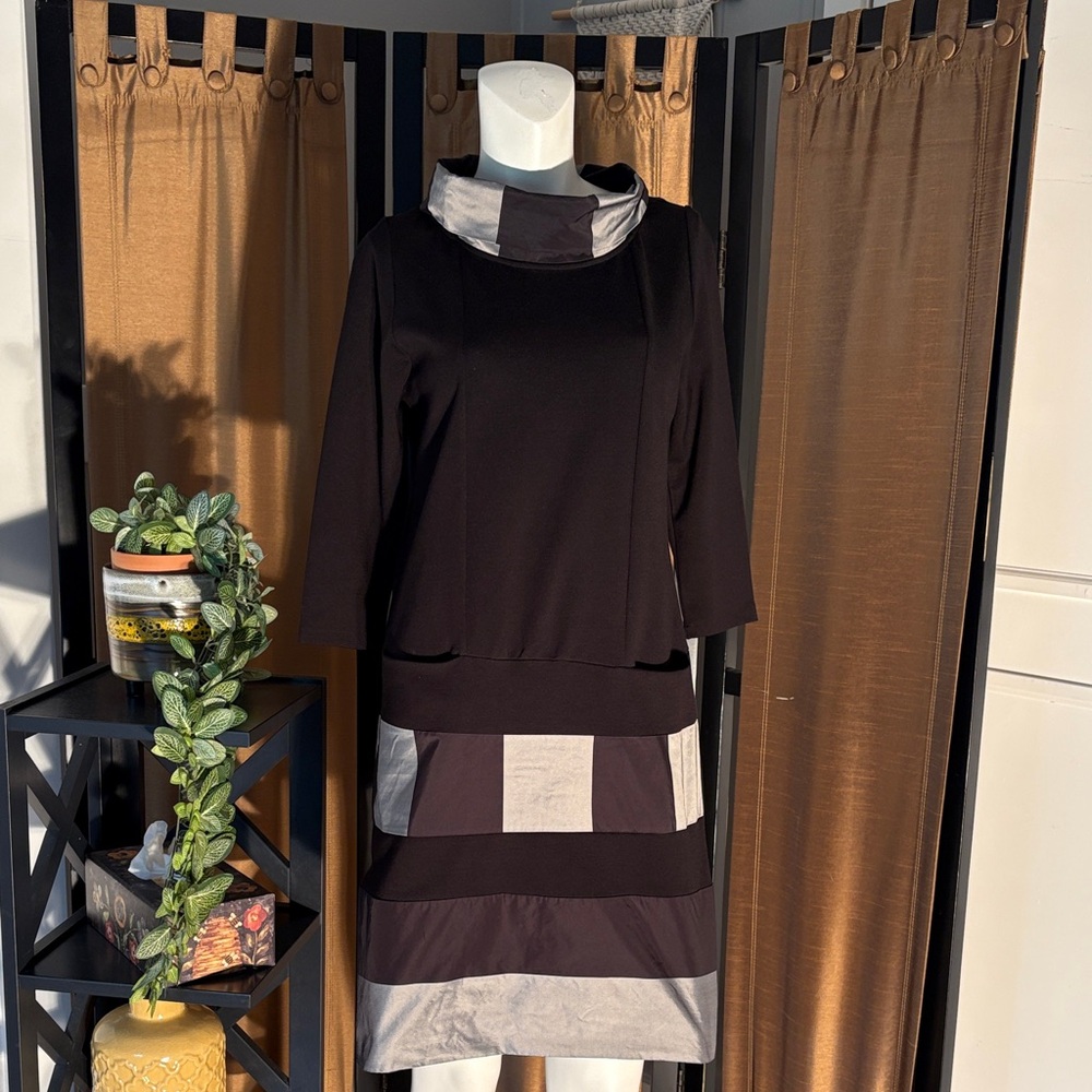 Elegant Black and Silver Women's Dress from Naya